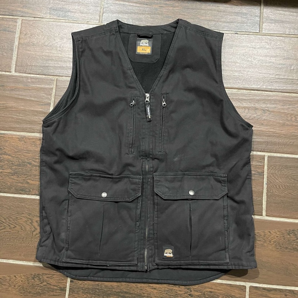 Vintage Berne Men’s Black 100 % cotton Echo One Zero  Concealed Vest